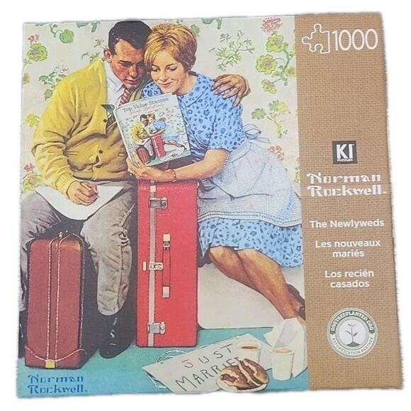 1000 Pieces Norman Rockwell THE NEWLYWEDS Jigsaw Puzzle [85] - Picture 1 of 14